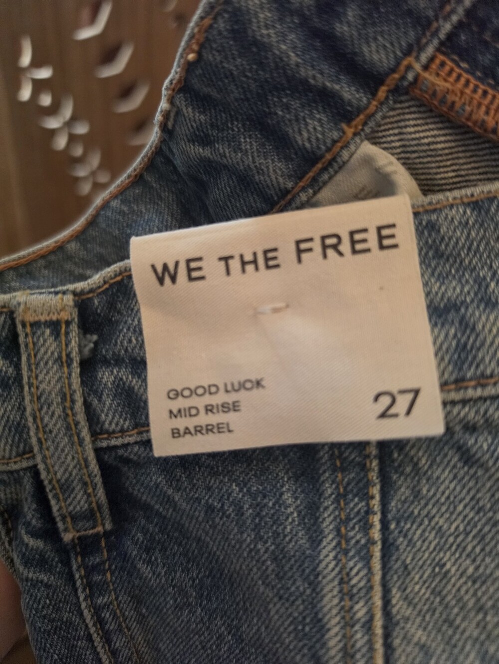 NWT We The Free Good Luck Mid Rise Barrel Jeans in 100 Years - Picture 14 of 14